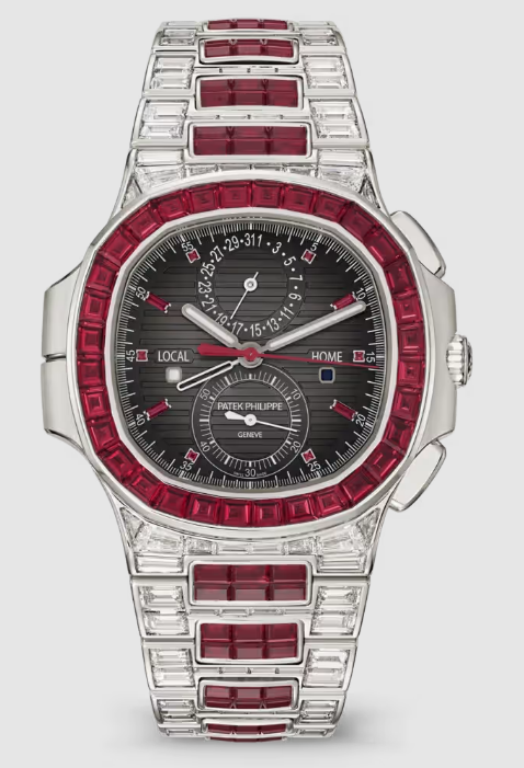 Patek Philippe Nautilus Travel Time White Gold - Ruby 5990/1422G-001 Replica Watch
